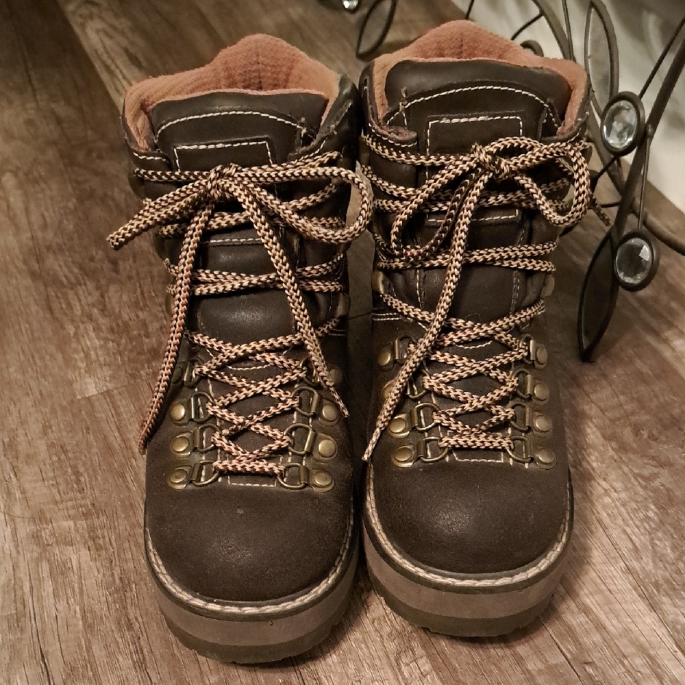 Candies Leather Hiking Boots